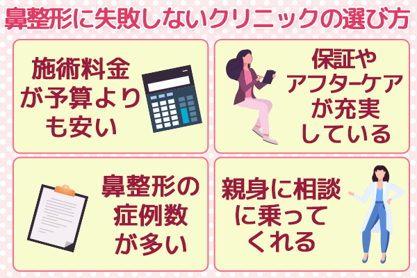 鼻整形に失敗しないクリニックの選び方